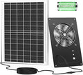 Solar Powered Fan with Battery & Timer, 25W 15000 mAh 3500RPM High-Speed Small Solar Exhaust Fan for Chicken Coop, Greenhouse, Shed, Vent, Doghouses, Windows, Outside Rainproof
