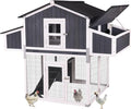 Large Chicken Coop with Unique Folding Design – Easy Assembly, Outdoor Hen House with 2 Nesting Boxes, Leakproof Pull-Out Tray, and UV-Resistant Roof (Black)