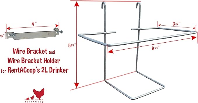 RentACoop Wire Bracket for Small Animal Drinking Bottle (64 oz)