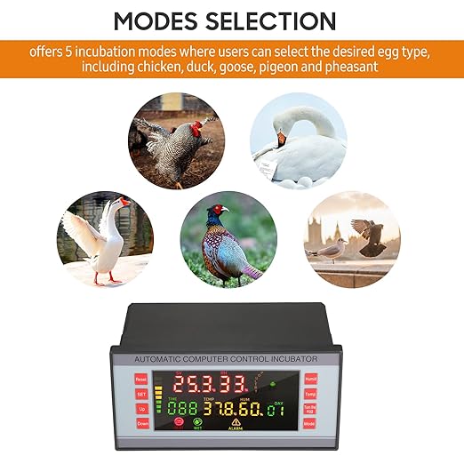 Automatic Egg Incubator 160V-220V 50Hz, Digital LED Display with Humidity Control & Auto Egg Turner for Chicken Duck Quail Eggs, Hatching Machine for Poultry Breeding