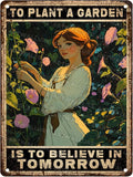 ARTWALLURE Vintage Garden Metal Sign Gardening Because Murder Is Wrong Retro Iron Painting Rustic Gardening Wall Decor for Woman and Plant Lover for Garden Shed Greenhouse 12x16inch