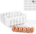60PCS Egg Cartons Cheap Bulk 12 Count Chicken Egg Tray Holders with Sticker Labels for Fresh Medium Eggs, Clear Empty Chicken Egg Carton for Chicken Farm Business Market Home Refrigerator Storage