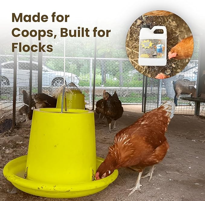 Coop Poop Buster – Chicken Coop Cleaner | 16-Gallon Mix | Natural Coop Refresher | Safe & Effective Cleaning | Spray for Coops & Nesting Boxes, Pig Pens, | 1 Gallon Concentrate. 16,000+ Sq Ft
