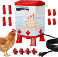 Nexum Heated Chicken Waterer - 3 Gallon Winter-Proof Poultry Drinker with Nipples and Stand, Auto Thermostat for Chickens, Ducks & Quail - Freeze-Resistant, Easy Fill (Red, 3 Gallon)