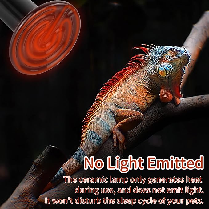 150W Ceramic Heat Emitter (2 Pack), Reptile Heat Lamp Bulbs, Ceramic Heater for Amphibian, Pet Brooder Coop, Chicken, Dog, Cat