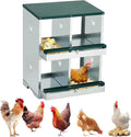 Garvee Nesting Boxes for Chickens, 4 Compartments Metal Chicken Nesting Box, Chicken Egg Laying Box with Large Vented Holes for Easy Egg Collection