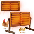 Chicken Coop Heater with Temperature Control, 200W Chick Heater with Adjustable Temp (70-190℉) for Winter, 2 Heating Plates, Foldable Large Size Coop Heater (Brown)
