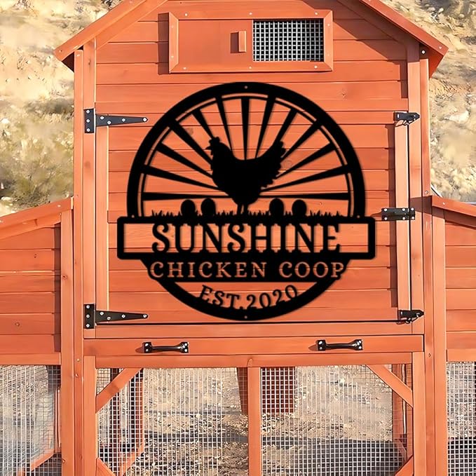 Luxury Personalized Chicken Coop Metal Sign, Custom Metal Chicken Farm Sign, Chicken Sign, Chicken Hen House Sign, Hen Hourse Decorations, Farmer Gifts, Chicken Coop Decor 2