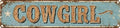 Cowgirl Metal Sign 4x16in Rustic Western Plaque for Bedroom Bar Living Room Home Farmhouse Garage Kitchen Decor