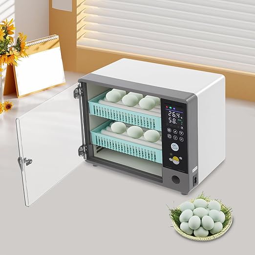 Incubators for Hatching 24 Eggs, Egg Incubator with Automatic Egg Turning and Temperature Humidity Control, Digital Poultry Hatcher for Chicken Quail Duck Goose Pigeon Eggs