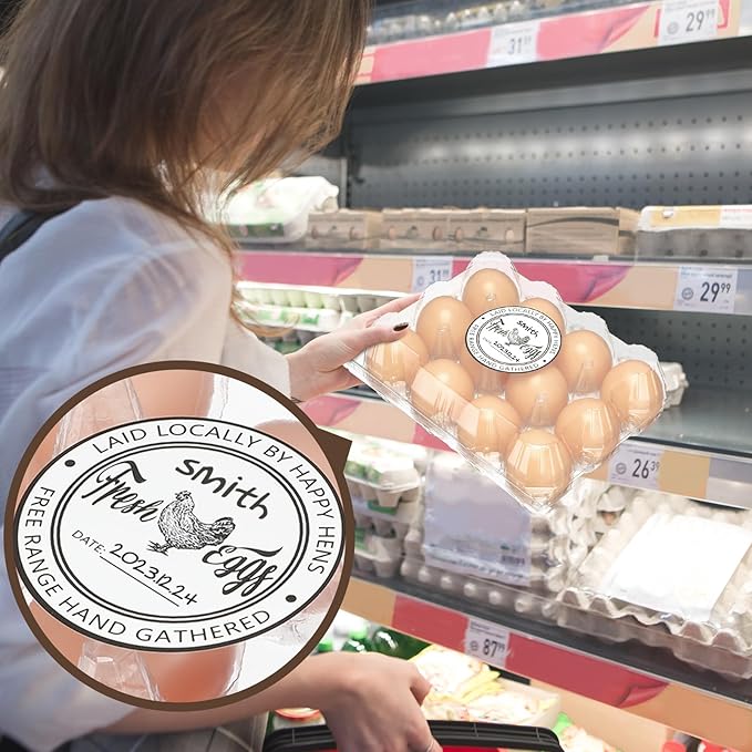 Zhanmai 120 Pcs Plastic Egg Cartons Bulk 12 Count Clear Reusable Large Egg Tray Container Holder with Sticker Labels for Family Chicken Farm Business Market Display