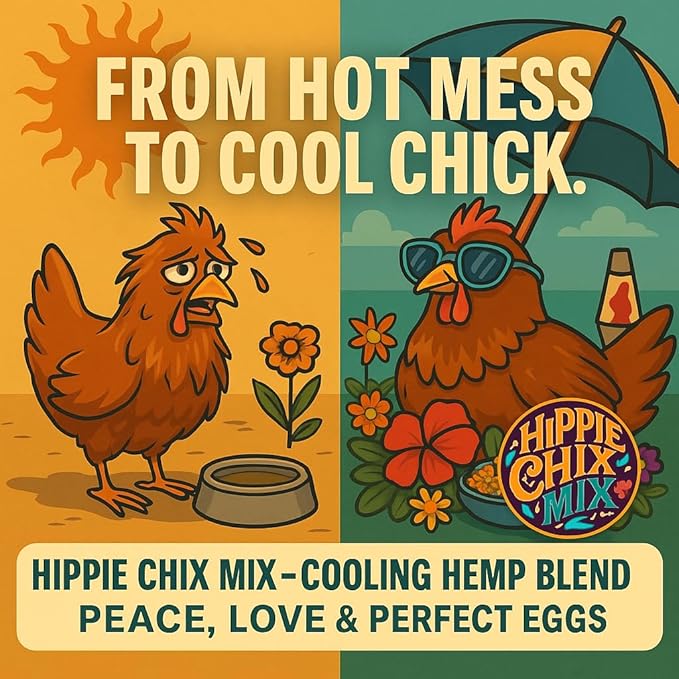 Thorns & Thyme Hippie Chix Mix Hemp Blend – High-Protein Herbal Supplement for Chickens – Supports Molting, Immunity & Egg Production – Helps Deter Pests Naturally – Made in The USA