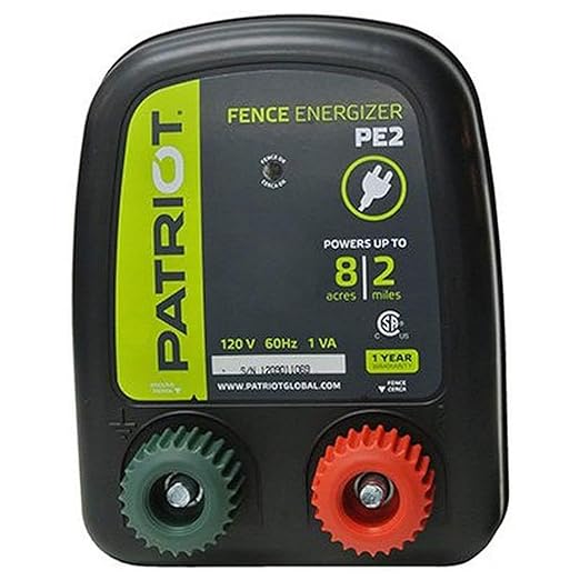 Patriot PE2 Electric Fence Energizer Plus 250-Feet Made in U.S.A. 17 Gauge Spool Aluminum Wire - Electric Fence Chargers for Livestock - Electric Fence Kit