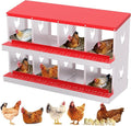 Chicken Nesting Box, 8 Compartment Metal Chicken Nesting Boxes for Chicken Coop, Large Vented Holes Chicken Laying Boxes with Rollout Egg Collection, Wall Mount Chickens Coops