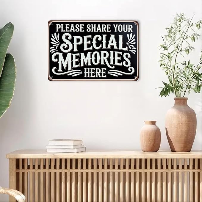 Share Special Memories Tin Sign Vintage Share Your Special Memories Metal Sign Print Aesthetic for Garden Yard Bar Porch Home Bedroom Kitchen Wall Decor Gift 8 X 12 in
