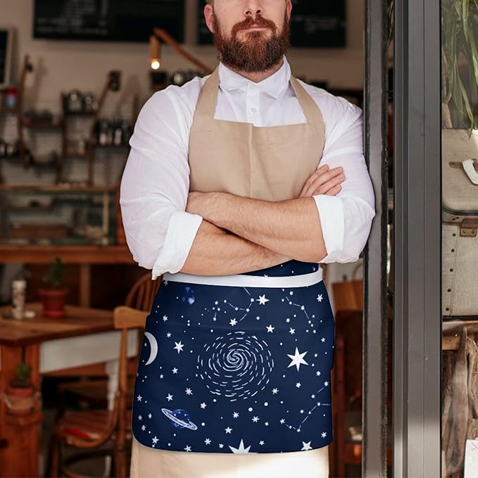 Waterproof Half Waist Apron Kitchen Chef Apron for Cooking Server Waitress