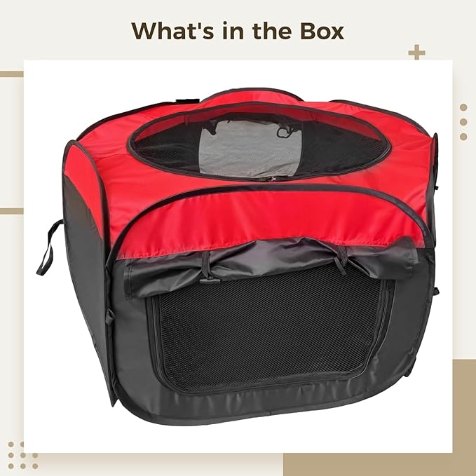 Brooder Kit Chicken Portable, Chicks for Box Brooder Indoor, Ventilation with Fabric Oxford, 3.7 Ft X 3.7 Ft X 1.7 Ft, Design Red-Black