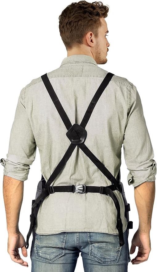 Under NY Sky Gardening Apron – Harvest Pouch, Pockets, Loops, Cross-back Straps, Water-Resistant, Adjustable for Men & Women