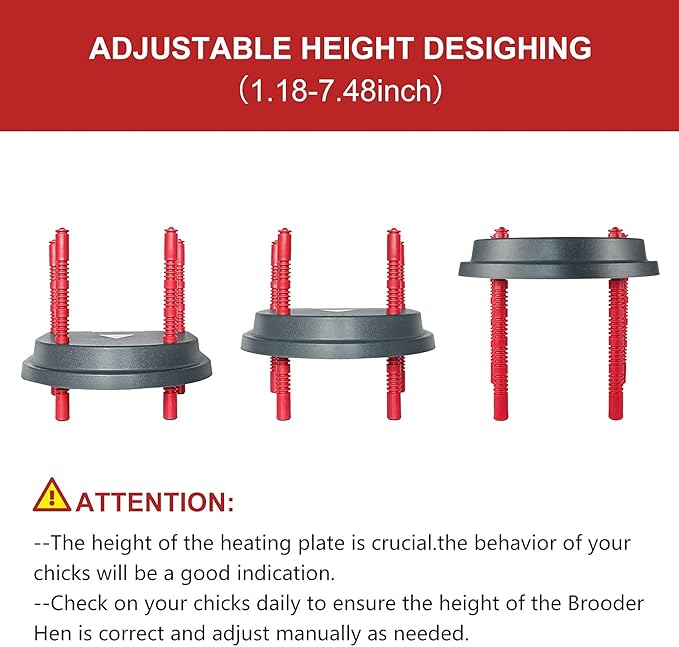 Chick Brooder Heat Plate Replacement Heat Lamp Brooder Box Adjustment Height Up to 15-20 Chicks Simulates Natural Heating by a Mother Hen for Healthier Chicks/Ducks
