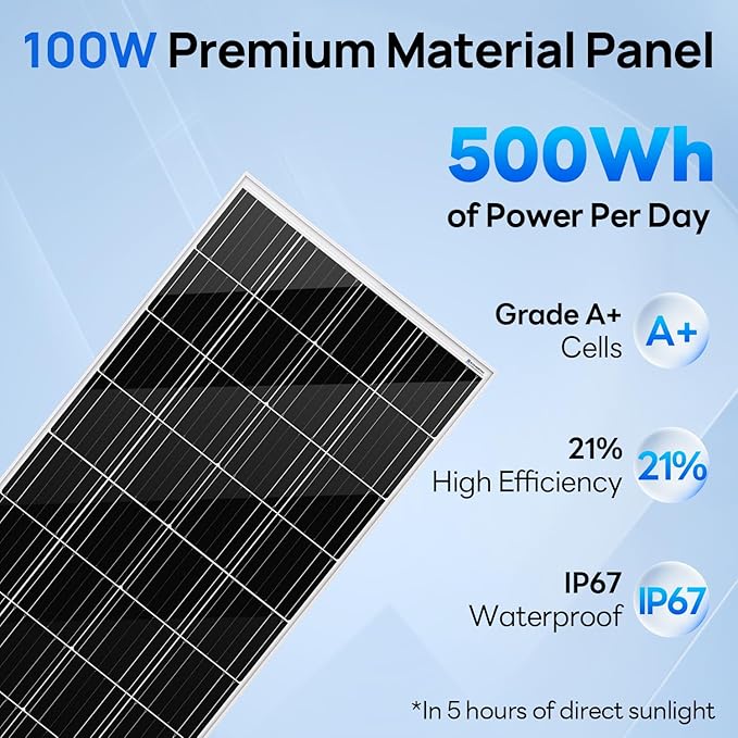 100 Watt Solar Powered Attic Fan System, Ventilator Gable Roof Vent Fan+100W Solar Panel, for Attic or Greenhouse (DELIVERY in 2 Packages)…
