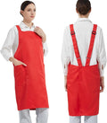 APRONNER Comfortable Water Repellent Cross Back Aprons for Women with Pockets for Cooking Kitchen Baking Adjustable Unisex