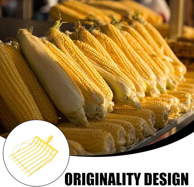 Large Corn Shovel with Thickened Yellow Steel Blade, Multi-use Farm and Garden Hand Tool for Harvesting and Collecting Maize, Portable Orchard and Lawn Shovel