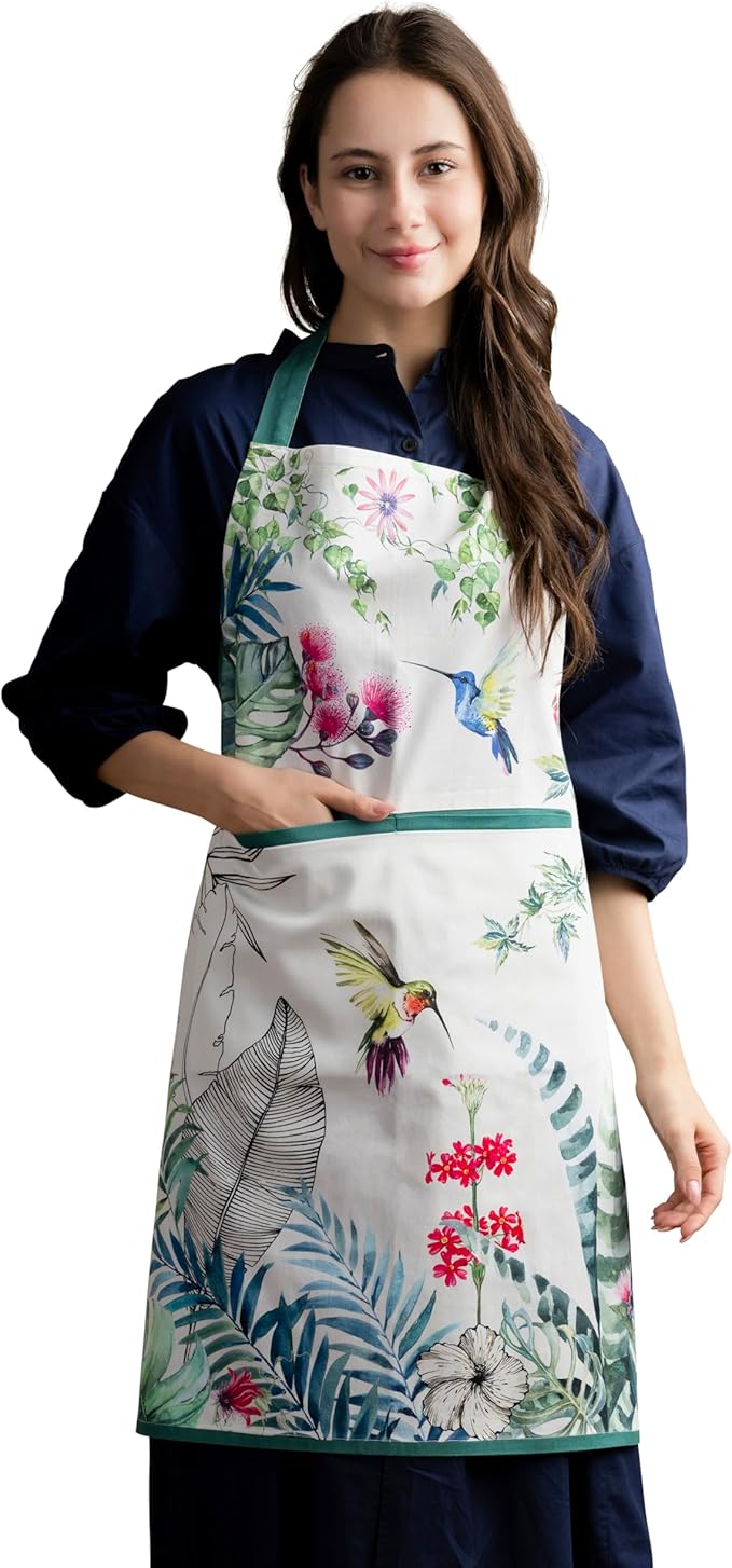 Maison d' Hermine 100% Cotton Apron for women with Pocket Kitchen Chef Apron for Men Cooking Easter Decorations