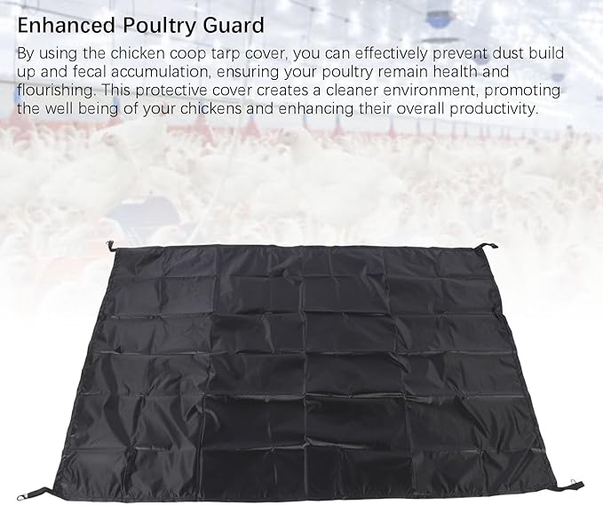 Asixxsix Chicken Coop Cover, 57x43in / 145x110cm Heavy Duty Tarp, Silver Coated U V Resist Oxford Fabric, Tear & Fade Resist Cover for Winter for Outdoor Camping Pool Car Tent