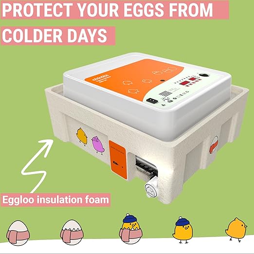 OBI-36 Incubator for Hatching Eggs – 36 Eggs, Easy to Use, Stable Temperature & Humidity Control with Eggloo Insulation - Orange