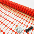 PotatoLife Plastic Mesh Fence, Extra Strength 40''x100' Roll with 50 Zip Ties, Resuable Temporary Netting for Garden Fencing, Snow Fencing, Animal Barrier, Poultry, Deer, Dog, Construction, Orange
