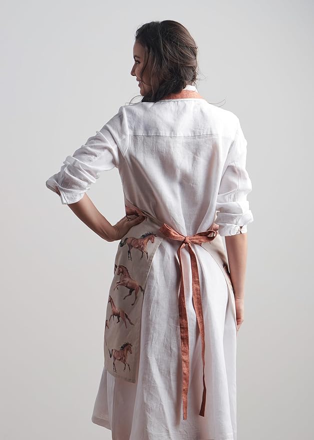 Maison d' Hermine 100% Cotton Apron for women with Pocket Kitchen Chef Apron for Men Cooking Easter Decorations
