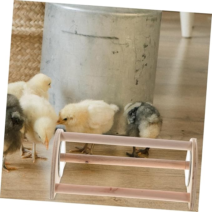 VANZACK 2pcs Wooden Chick Perch Roosting Bar for Chickens Chick Training Stand for Coop and Brooder Comfortable Resting and Playing for Poultry