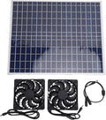22W Solar Panel Double Exhaust Fan Kit, Solar Ventilation System for Chicken Coop Dog House Greenhouse Shed RV