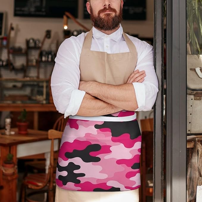 Waterproof Half Waist Apron Kitchen Chef Apron for Cooking Server Waitress