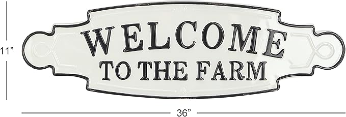 Deco 79 59494 Wall Sign, Black, White