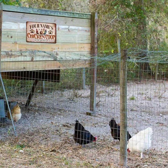 Custom Chicken Coop Sign Personalized Farmhouse Decor Rustic 12x8 Inch Vintage Hen House Metal Sign Gift for Chicken Lovers