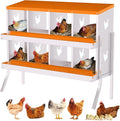 Nesting Boxes for Chickens, Chicken Coop Laying Boxes for Hens with Egg Rollaway System to Protect Eggs, 6/8/10-Hole Galvanized Steel Chicken Nesting Boxes Backyard Farm, Easy to Clean