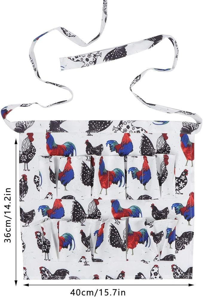 Pilipane Eggs Collecting Apron with Multiple Pockets, Convenient and Hands Egg Gathering for Chicken, Duck, and Farmhouse Supplies(M)