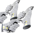 Glove Station Ultra Durable Series Cut Resistant Gloves - Cutting Gloves for Chefs, BBQ and Cooking - Level 5 Protection, Food Grade Safe Cut - Grey, Large Size [2-Pack]