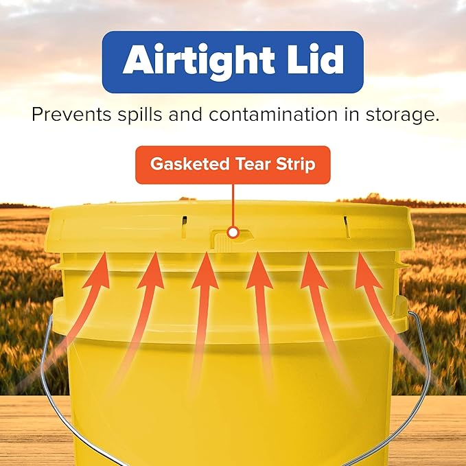 ePackageSupply 5 Gallon Plastic Bucket with Airtight Lid | Made in USA | Food Grade Bucket | BPA-Free | Heavy Duty 90 Mil All Purpose Pail | One 12" Rubber Mallet & One Lid Opener Included | 3 Pack