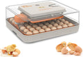 56 Egg Incubator with Automatic Turning & Humidity Control – Digital Poultry Hatcher for Chicken, Duck, and Goose Eggs – Built-in Egg Candler & Auto Water Refill, 360° Clear View