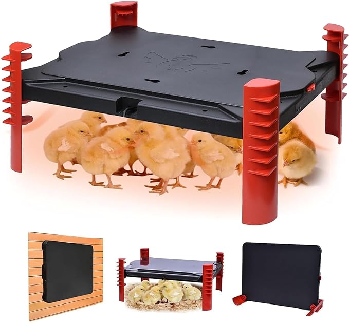 200W Chick Brooder Heater Plate, 2-in-1 Adjustable Radiant Brooder Heater for Chicks & Poultry, Smart Thermostat, 16"x12", Safe & Energy Saving, Ideal for Brooders & Small Chicken Coops