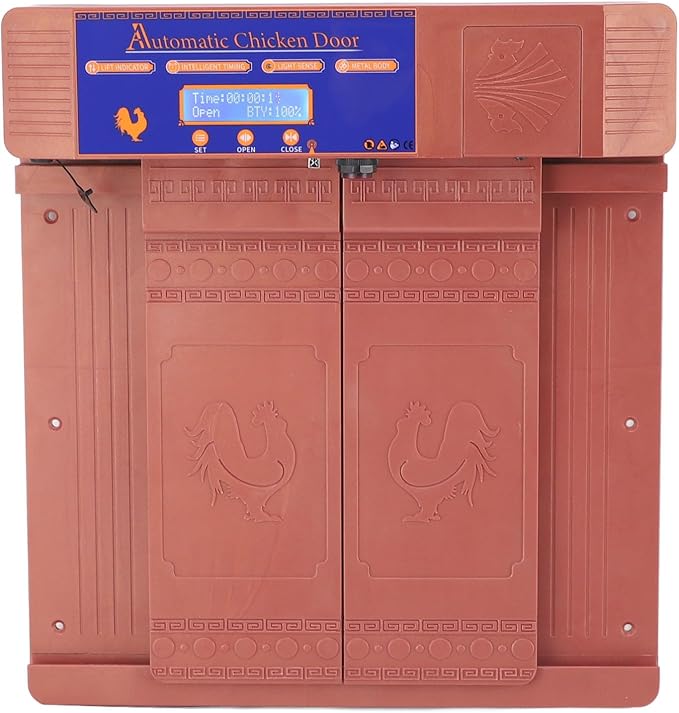 Auto Chicken Coop Door, Smart Solar Automatic Chicken Coop Door IP45 for Duck for Poultry (Antique Bronze)