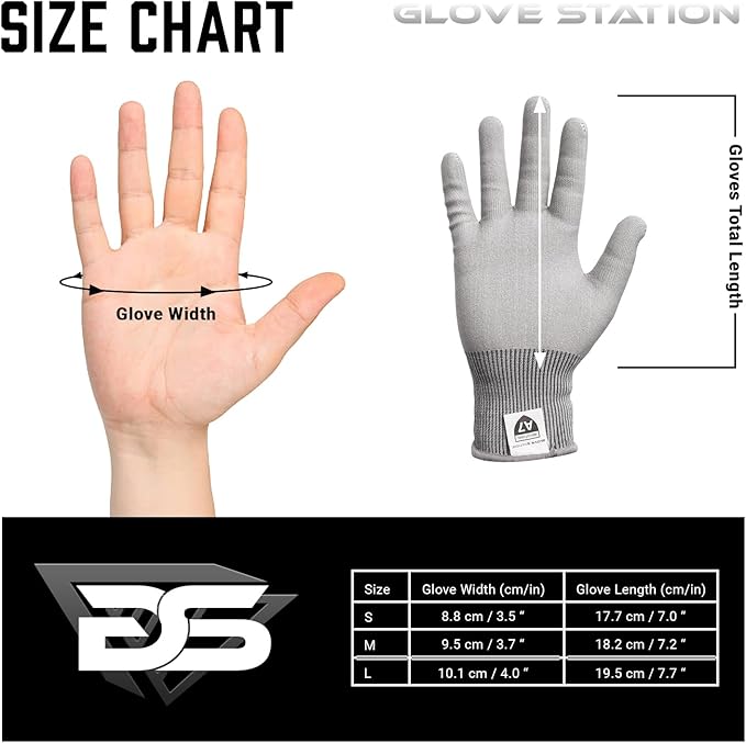 Glove Station Ultra Durable Series Cut Resistant Gloves - Cutting Gloves for Chefs, BBQ and Cooking - Level 7 Protection, Food Grade Safe Cut - Grey, X-Large