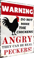 Funny Chicken Coop Sign - Vintage Metal Tin Sign for Farm, Yard or Barn, Rustic Decor, Fence or Wall, 8x12 Inch