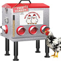 10-Gal 55LB Metal Chicken Feeder with Window, Dual No-Waste & Rat-Proof Design, Automatic Large Chicken Feeder for Outdoor Coops, Rust-Proof Alloy Steel Poultry Feeder with Adjustable Legs
