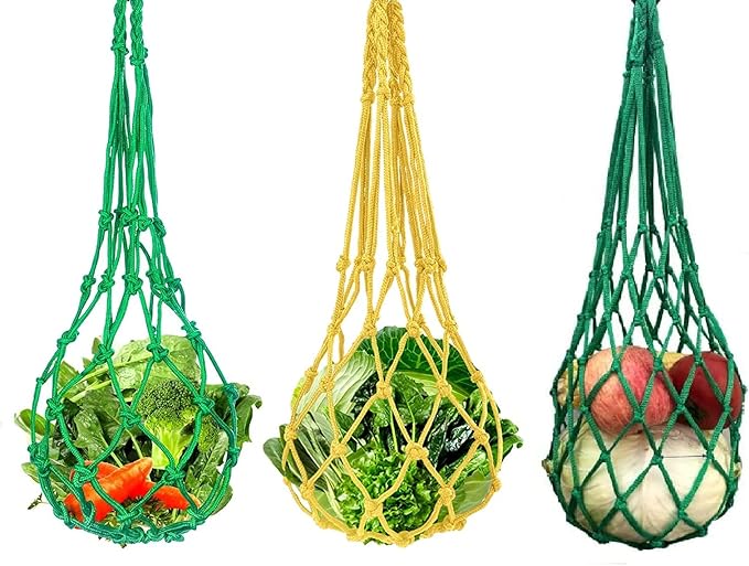 Muzzys Blue Chicken Coop Flock Block Bird Seed Hanging Bag Veggie Treat Holder - Poultry Feeder Toy Accessories Cabbage Bowl Sack - Holds 25 lb Pound Bird Seed Blocks, Poultry Run Wildlife Feeder