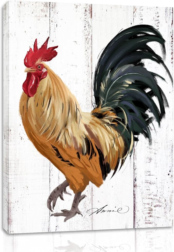 Rooster Kitchen Decor Wall art - Farmhouse Canvas Painting Picture Prints Artwork for Home Kitchen Decor