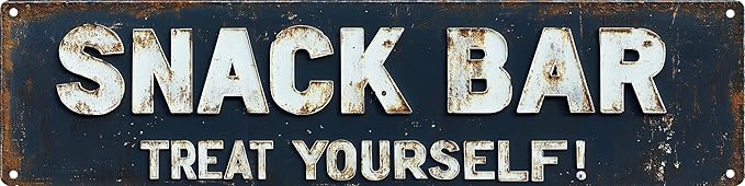 Vintage Tin Snack Bar Sign Retro Metal Sign Suitable For Home Street Shop - Multi-Purpose Metal Sign For Indoor/Outdoor Use Plaque 4x16 Inch