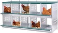 3/4/6/8/10 Holes Chicken Nesting Box for Chickens Hens Ducks, Metal Nesting Boxes for Chickens Wall Mount Egg Laying Nesting Boxes for Chicken (Green, 10 Compartment)